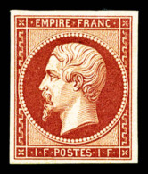 * N°18d, 1F Carmin, Impression De 1862, , SUP (certificat)   Cote: 2400 Euros   Qualité: * - 1853-1860 Napoleone III