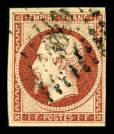 O N°18, 1F Carmin, TTB (signé Brun/certificats)    Cote: 3250 Euros   Qualité: O - 1853-1860 Napoléon III.