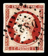 O N°18, 1F Carmin Obl Losange 'DS2', Jolie Pièce (signé Calves/certificat)   Cote: 3250 Euros  ... - 1853-1860 Napoleone III