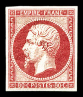 * N°17B, 80c Rose, Grande Fraîcheur, SUPERBE, R.R.R (signé Scheller/certificat)   Cote: 3500 Euros... - 1853-1860 Napoléon III