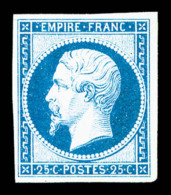 (*) N°15, Empire, 25c Bleu, Infime Pelurage, TB (signé Calves/certificat)   Cote: 1200 Euros  ... - 1853-1860 Napoléon III