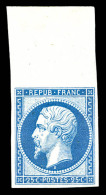 ** N°10c, 25c Bleu, Impression De 1862, Bord De Feuille, Fraîcheur Postale, SUPERBE (certificat)     ... - 1852 Louis-Napoléon