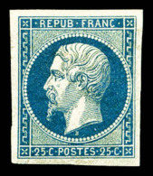 ** N°10, 20c Bleu, Quatre Belles Marges, Fraîcheur Postale .SUPERBE. R.R. (certificat)     ... - 1852 Louis-Napoleon
