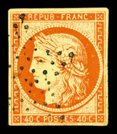 O N°5b, 40c Orange Foncé, Obl étoile, TB (certificat)   Cote: 650 Euros   Qualité: O - 1849-1850 Ceres