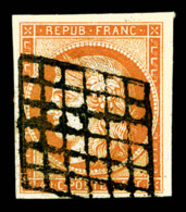 O N°5, 40c Orange Obl Grille, Belles Marges, TB (signé Calves/certificat)   Cote: 500 Euros  ... - 1849-1850 Cérès