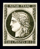 ** N°3f, 20c Noir Sur Jaune Impression De 1862, Fraîcheur Postale, SUP (certificat)      Qualité:... - 1849-1850 Cérès
