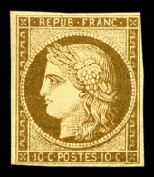 * N°1a, 10c Bistre-brun Foncé, RARE Et TB (certificat)   Cote: 3250 Euros   Qualité: * - 1849-1850 Ceres