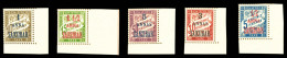 (*) Zanzibar: N°1/5, (Cote Maury), Série De 1897, Tirage Sur Bristol Avec Dentelure Figurée, Les... - Neufs