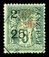 O Zanzibar: N°32k, 2 1/2 Et 25c Sur 1/2a Type XI. TB (signé Brun)   Cote: 300 Euros   Qualité: O - Used Stamps