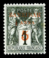 * Zanzibar: N°12a, 1/2a Et 5 Sur 1c Noir Sur Azuré Type II, TTB   Cote: 330 Euros   Qualité: * - Unused Stamps