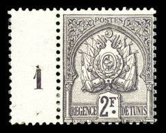 * Tunisie: N°27, 2F Violet Sur Mauve Bord De Millesime, Quasi **, TB (certificat)   Cote: 200 Euros  ... - Unused Stamps