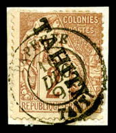 O Tahiti: N°8, 2c Lilas-brun Sur Paille Sur Son Support, R.R. SUP (signé Margues/certificat)   Cote:... - Used Stamps