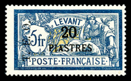 * Syrie: N°20, 20 Pi Sur 5F Bleu Et Chamois, Fraîcheur Postale, SUP (signé Brun/certificat)  ... - Unused Stamps