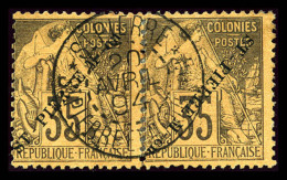 O Saint Pierre Et Miquelon: N°27A, 35c Violet-noir Sur Jaune: SURCHARGE RENVERSEE Tenant à Normale, TB... - Used Stamps