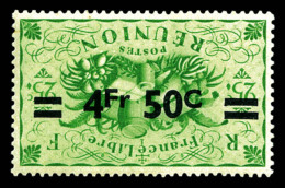 ** Réunion: N°258a, 4F50 Vert-jaune, Surcharge Renversée. SUP   Cote: 204 Euros   Qualité:... - Unused Stamps