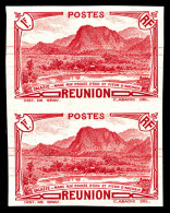 ** Réunion: N°140Aa, Salazie, 1F Rouge-carminé Non Dentelé En Paire, TTB   Cote: 286 Euros... - Unused Stamps