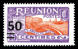 ** Réunion: N°123A, 50 Sur 45c Violet Et Orange, SUP (certificat)   Cote: 700 Euros   Qualité: ** - Unused Stamps