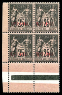 ** Port Said: N°11a, 25c Noir Sur Rose, Surcharge Renversée En Bloc De Quatre Cdf. SUP (certificat)     ... - Unused Stamps