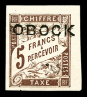 * Obock: N°18, 5F Marron, Petit Coin De Feuille, SUP (signé Brun/certificat)   Cote: 630 Euros  ... - Nuevos