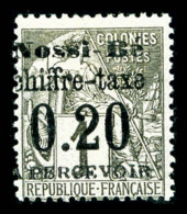 * Nossi Bé: N°1, 20c Sur 1c Noir Sur Azuré, TB (certificat)   Cote: 570 Euros   Qualité: * - Unused Stamps