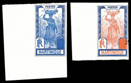 (*) Martinique: (cote Maury), Recolte Des Fruits: 2 épreuves Sans Valeurs En Bleu Et Orange, Les 2 Ex Bord... - Unused Stamps