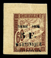 * Martinique: N°60, 5F Sur 60c Brun, Coin De Feuille, Grande Fraîcheur, SUP (signé... - Ungebraucht