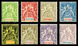 * Martinique: N°44/51, Série De 1899, Les 8 Valeurs TB   Cote: 365 Euros   Qualité: * - Nuevos