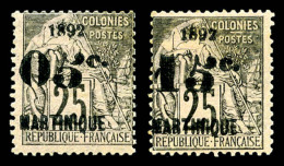 * Martinique: N°29, 05c Sur 25 Noir Sur Rose: '1892' Effacé En Grande Partie, SUP (signé... - Unused Stamps