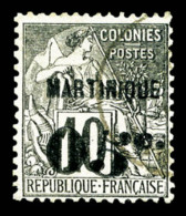 O Martinique: N°10a, 05c Sur 10c, Chiffre 5 Penché, TTB (signé Calves)   Cote: 280 Euros  ... - Ungebraucht