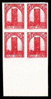 ** Maroc Bureaux Français: N°213, 1F50 Rouge, Impression Recto-verso Non Dentelé En Bloc De... - Unused Stamps