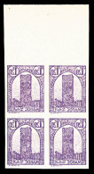 ** Maroc Bureaux Français: N°212, 1F20 Violet, Impression Recto-verso Non Dentelé En Bloc De... - Unused Stamps