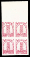 ** Maroc Bureaux Français: N°206, 40c Brun-carmin: Impression Recto Verso Non Dentelé En Bloc De... - Unused Stamps