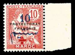 ** Maroc Bureaux Français: N°58, +5c Sur 10c, Bord De Feuille Latéral, Fraîcheur Postale,... - Unused Stamps