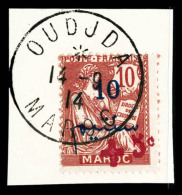 O Maroc Bureaux Français: N°56, Croix Rouge, +5c S 10c, Oblitéré 'OUDJDA' Du 14 Sept 1914... - Gebraucht