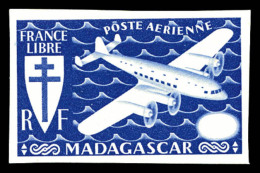 ** Madagascar: N°59, 25f Outremer Non Dentelé Valeur Faciale Absente. SUP (certificat)   Cote: 425 Euros... - Luftpost