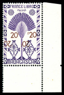 ** Madagascar: N°278a, 20f Violet Et Brun, Double Chiffre Dont Un Renversé Cdf. SUP (certificat)   Cote:... - Unused Stamps
