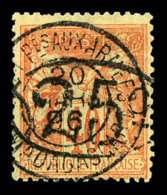 O Madagascar: N°27, 25c Sur 40c Rouge-orange. TTB (signé Brun/certificat)   Cote: 1100 Euros  ... - Used Stamps