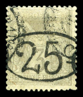 O Madagascar: N°25, 25c Sur 3c Gris. B/TB (signé Brun/certificat)   Cote: 1400 Euros   Qualité: O - Used Stamps