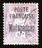 O Madagascar: N°21/22, 1F Vert Olive Et 5F Violet, TB   Cote: 205 Euros   Qualité: O - Used Stamps