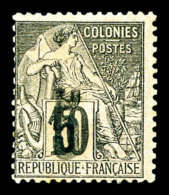 * Madagascar: N°6, 5 Sur 10c Noir Sur Lilas. TB (signé Brun)   Cote: 350 Euros   Qualité: * - Unused Stamps