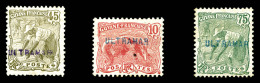 (*) Guyane: N°53, 60 Et 62, Les 3 Valeurs Surchargées 'ULTRAMAR' En Bleu Apposée Par Les Postes... - Used Stamps