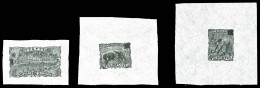 (*) Guyane: 49 + 55 + 63, 3 épreuves Individuelles Sans Fond Noir Sur Papier De Soie, Tamanoir, Chercheur... - Unused Stamps