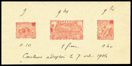 (*) Guyane: 49 + 55 + 63, épreuve Collective Des 3 Poinçons Sans Faciale En Rouge,... - Unused Stamps