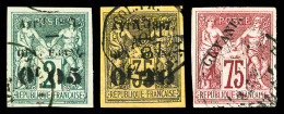O Guyane: N°3/14, N°3, 4a Et 14, Les 3 Valeurs TB (signés Calves)   Cote: 365 Euros  ... - Used Stamps