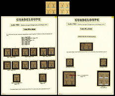 * Guadeloupe: N°45, 5c Sur 30c Brun: Ensemble De 19 Exemplaires (dont **) Comprenant Differents Types Et... - Unused Stamps