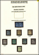 N Guadeloupe: N°14aC/26aC, Erreur 'GUADELONPE': Ensemble De 9 Exemplaires Différents. TB (certificat)  ... - Unused Stamps