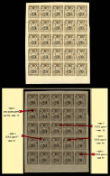 ** Guadeloupe: N°1a/b/c, 20 S 30c Sage, Panneau De 25 Exemplaires Dont Variétés ('G'... - Unused Stamps