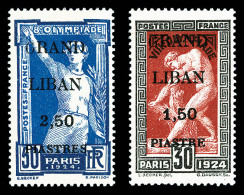 * Grand Liban: N°20/21, 1,50 Pi Sur 30c Et 2,50 Pi Sur 50c: "G" Maigre à "GRAND", SUP (certificat)  ... - Unused Stamps