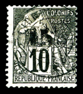 O Gabon: N°6, 15 Sur 10c Noir Sur Lilas, R.R.R Et TTB (signé/certificat)   Cote: 1600 Euros  ... - Used Stamps