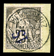 O Diego Suarez: N°5a, 15 Sur 25c: Surcharge Renversée Sur Petit Fragment, TTB   Cote: 310 Euros  ... - Used Stamps